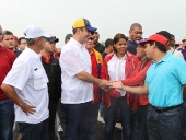 Tareck El Aissami inauguró el nodo sur de la Encrucijada de Turmero. 12 de agosto de 2013