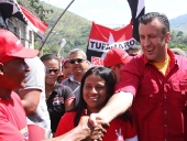Tareck El Aissami desarrolló una caminata en el municipio San Casimiro en el marco del  inicio de la ofensiva final de la campaña electoral que lleva por nombre: del Sur del estado Aragua hacia la Victoria Perfecta. 24 de noviembre 2012.