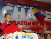 Tareck El Aissami participó en la rueda de prensa sostenida en la sede del Comando de Campaña Carabobo. Afirmó que la victoria electoral del venidero 16 de diciembre será un tributo a la salud del presidente Hugo Chávez. 10 de diciembre de 2012. 